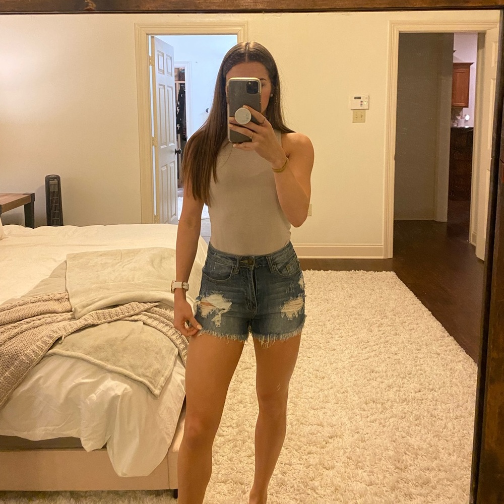 High Waisted Blue Jean Cutoff Shorts